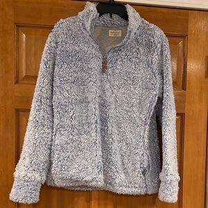 EUC! Women’s size M, Weatherproof Vintage Blue Sherpa Pullover, 3/4 Zip!